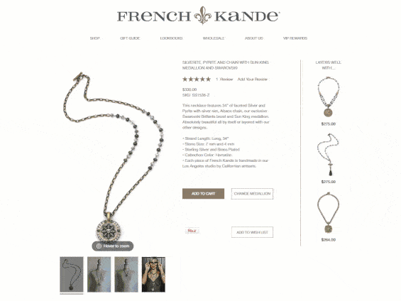 Gif of French Kande change your medallion website functionality